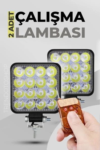 ARSVİSİON AUTO ACCESSORIES 16 Led Off Road Çalışma Ve Sis Lambası 2'li 48w 12-24v ÇAKAR MODLU