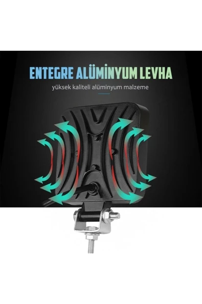 ARSVİSİON AUTO ACCESSORIES 16 Led Off Road Çalışma Ve Sis Lambası 4'lü 48w 12-24v ÇAKAR MODLU - 4