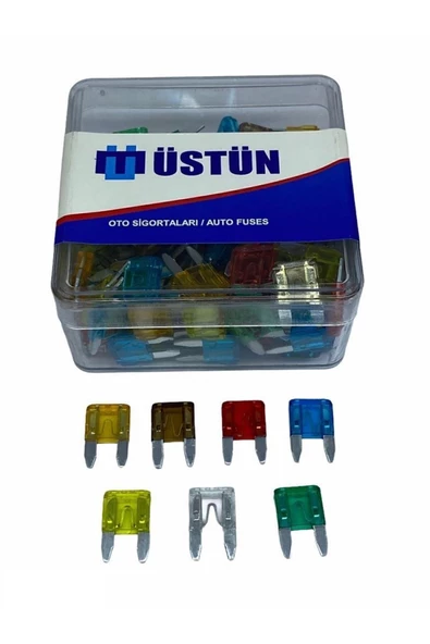 Üstün Mini Bıçak Sigorta Karışık (5 A 7.5 A10 A15 A20 A25 A30 A) (100 Ad)