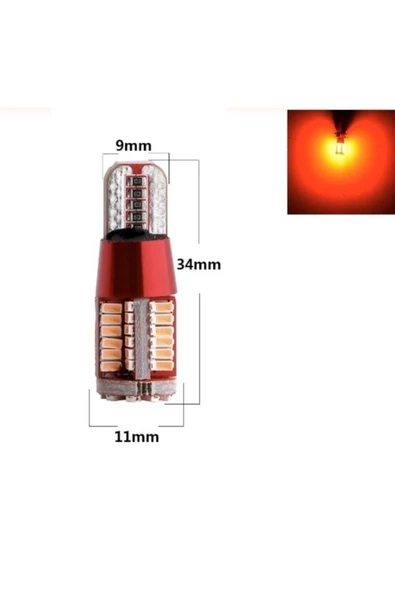 BsElektronik Turuncu Led Süper Parlak T10 57smd Led Canbus Özellikli - 2