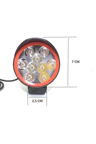 Ars Motosiklet 9 Ledli Sis Çakar Modlu 12v Led Far - 2
