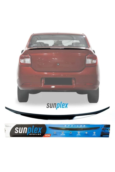 SUNPLEX Renault Symbol Bagaj Üstü Spoiler Piano Black Enjeksiyon Baskı 2013-2019