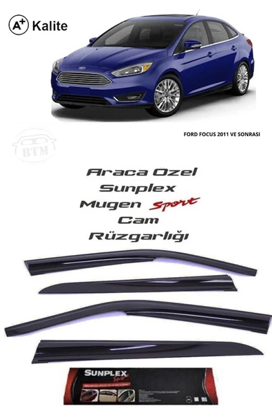 SUNPLEX Ford Focus 2011 Sonrası 3-3,5 Cam Rüzgarlığı Marka Mugen 4'lü