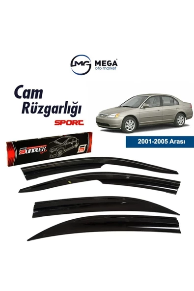 SUNPLEX Honda Civic 2001-2005 Arası Mugen Cam Rüzgarlık - 1