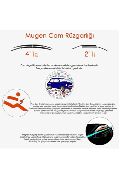 SUNPLEX Ford Focus 1 Cam Rüzgarlığı 4,lü 1999-2004 Arası  Marka Sps95 - 3
