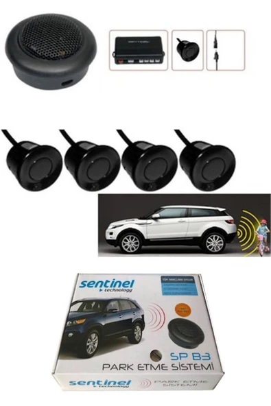 Sentinel Ses Ikazlı Araç Park Sensörü Araç Park Asistanı Siyah