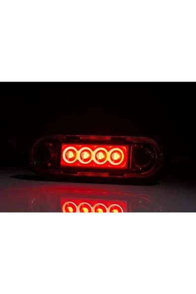 fristom Orijinal Kırmızı 4 Ledli Parmak Lamba - 12v-36v - Kablolu - 85*28