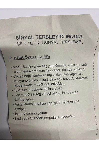 ARSVİSİON AUTO ACCESSORIES Sinyal Tersleyici Modül Sinyal Ve Park Sinyal Ve Parkların Ters Cakışması Ikaz Modülü - 2