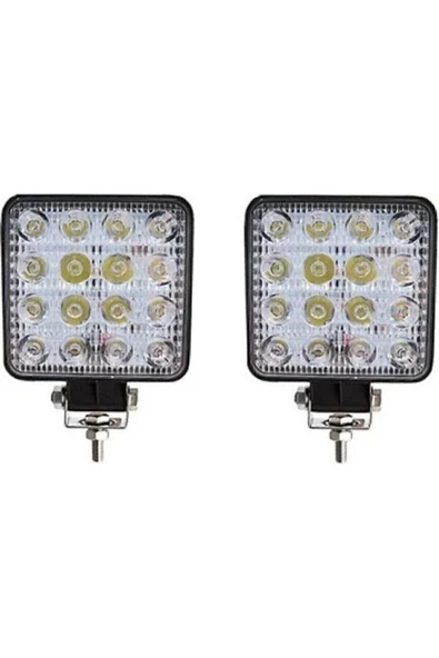 Kgn Off Road Sis Farı - Lamba 16 Led Kare Çalışma Lambası 2 Adet - 2