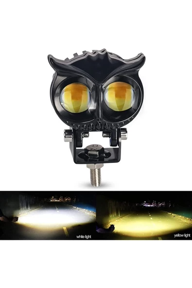STS Oto Aksesuar Üniversal 2,5 Inç Amber-beyaz Baykuş Sis Farı Araç Motosiklet Ofroad Uyumlu 2 Adet - 4