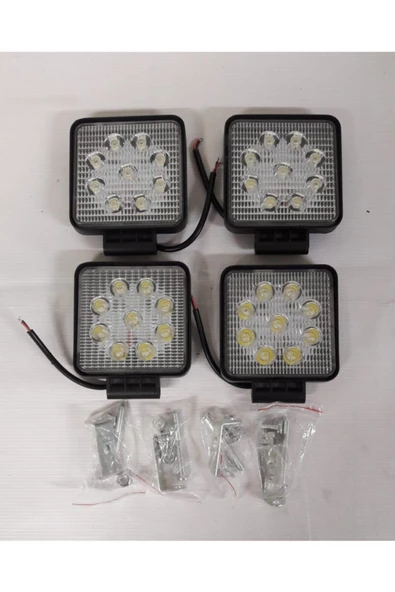 Kgn 4 Adet Off Road Sis Farı Sis Lambası 9 Led Kare Su Geçirmez