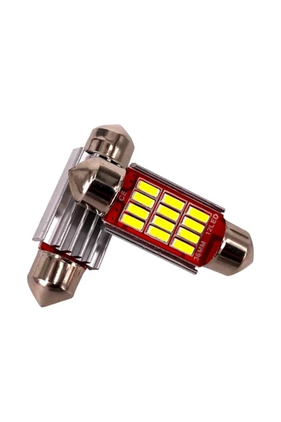 Universal Sofit Led Ampül Siemens Tipi 12 Ledli Beyaz Sofit Tavan Ve Plaka Ampülü 39 Mm Canbus Aleminyum Kasa - 2