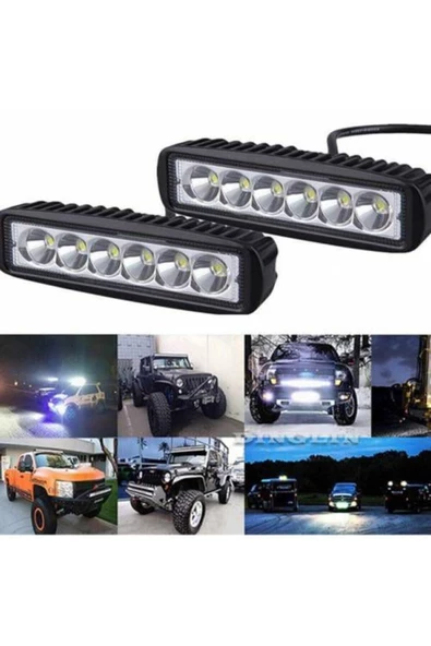 Schenna 2 Adet 6 Ledlı Metal Kasali 18 W Off-road Led Isik Gündüz Fari Sis Lambasi 10-30 V Güçlü Beyaz Isik - 3