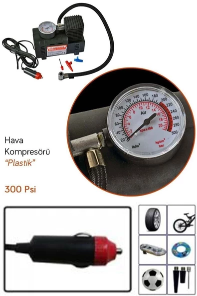 AYACO Araba Tekerlği Şişirme Araç Içi 300 Psi Basınçlı Lastik Oto Tekerlek Hava Basma Pompası Kompresörü