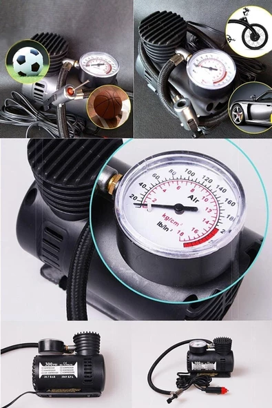 AYACO Araba Tekerlği Şişirme Araç Içi 300 Psi Basınçlı Lastik Oto Tekerlek Hava Basma Pompası Kompresörü - 2