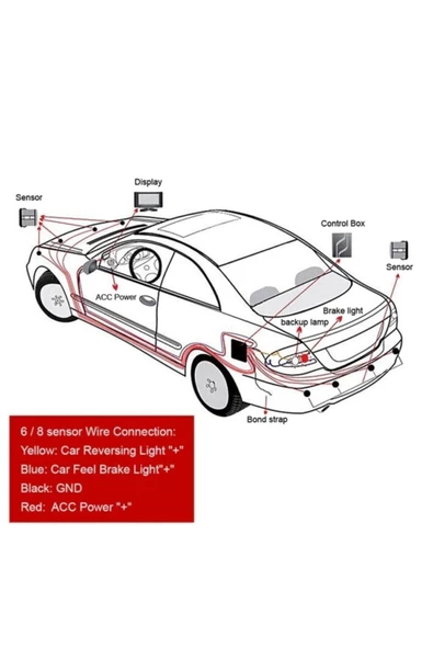 Inwells Ekranlı Park Sensörü Ses Ikazlı Gümüş Gri - Resim 2