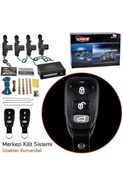Carub 12V Merkezi Kilit Siyah Kemerli Kumandalı Br4600469 - Resim 2