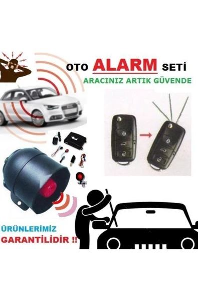 inwells Oto Alarmı Komple Set Sustalı 12v Kumanda Modeli: 3444 ürün görseli