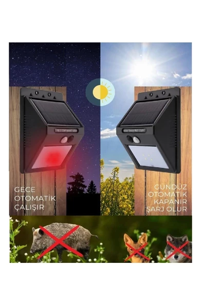 DOMUZ KOVUCU GÜNEŞ ENERJİLİ SENSÖRLÜ İNFRARED IŞIK 3'LÜ SET - 2