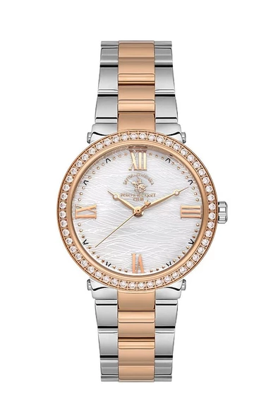 Santa Barbara Polo Racquet Club SB.1.10553-5 Çelik Kordonlu Metalik Renk Kadın Kol Saati