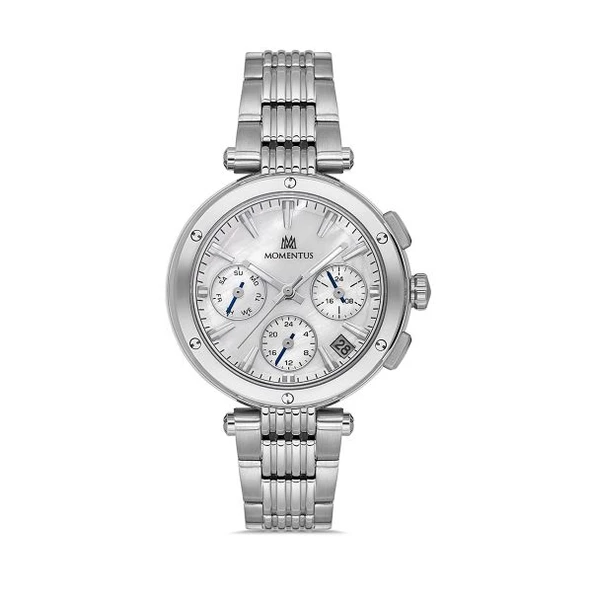 Momentus CS263S-09SS Tüm Fonksiyonları Aktif Çelik Kordonlu Suya Dayanıklı Metalik Renk Kadın Kol Saati ürün görseli 1