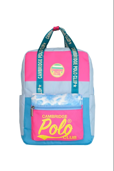 Çocuk Kol Saati Hediyeli Cambridge Polo Club Büyük Kapasiteli Çocuk Okul Çantası CPC.4039.C032 - 2