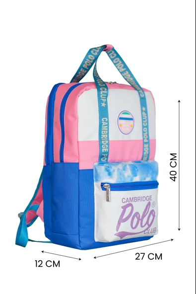 Çocuk Kol Saati Hediyeli Cambridge Polo Club Büyük Kapasiteli Çocuk Okul Çantası CPC.4042.C0026 - 6