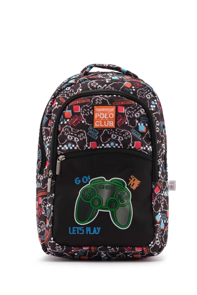 Çocuk Kol Saati Hediyeli Cambridge Polo Club Büyük Kapasiteli Çocuk Okul Çantası CPO.C4073 - 5