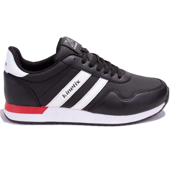 Kinetix Pıero Pu Siyah Beyaz Ortopedik Günlük  Erkek Spor Ayakkabı - Resim 2