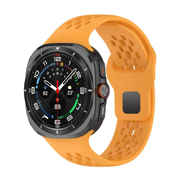 Galaxy Watch Ultra 47mm  KRD-119 Delikli Tasarım Silikon Kordon - Resim 2