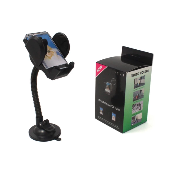 RG-01 Araç İçi Telefon Tutucu 360 Derece Oynar Başlıklı Vantuzlu Tasarım - Resim 3