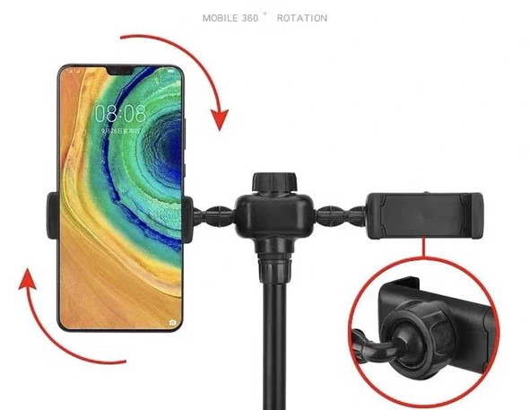 Dual Small Light Işıklı Telefon Tutucu 9cm Ring Light - Resim 3
