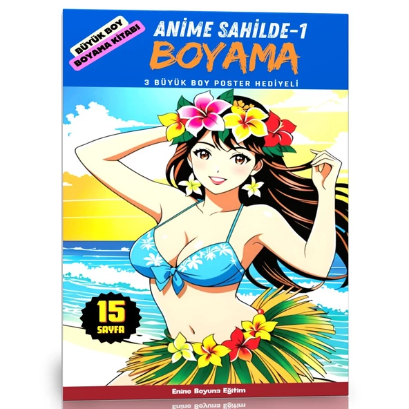 Anime Sahilde Boyama Kitabı-1 (Büyük BOY) ürün görseli 1