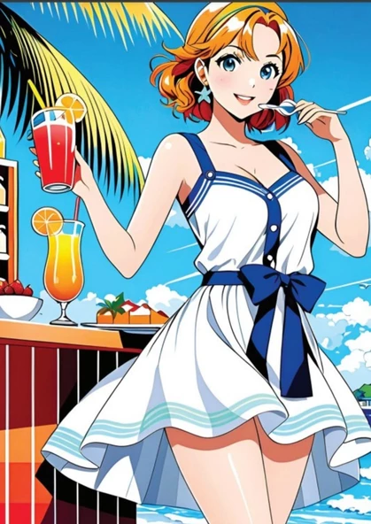 Anime Sahilde Boyama Kitabı-1 (Büyük BOY) - Resim 2