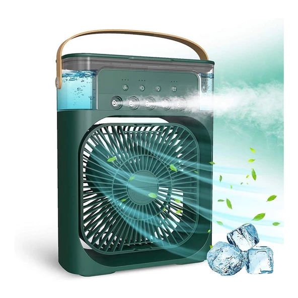 600 Ml Ulrasonik Hava Vantilatörü Nemlendirici Fan Pervane Buhar Makinesi Ve Buzlu Klima Rgb Işıklı - 4