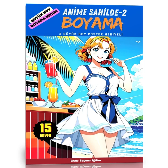Anime Sahilde Boyama Kitabı-2 (Büyük BOY)