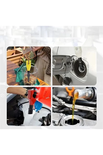 Araç Yağ Benzin Doldurma Hunisi Açılabilir Yer Kaplamaz Yağ Benzin Dökme Aparatı 2 Adet - 3