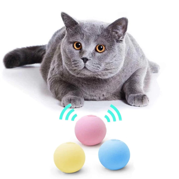Sesli ve Akıllı Kedi Oyuncak Topu - 50 mm, Hayvan Sesli, Eğlenceli Kedi Oyuncağı - 7