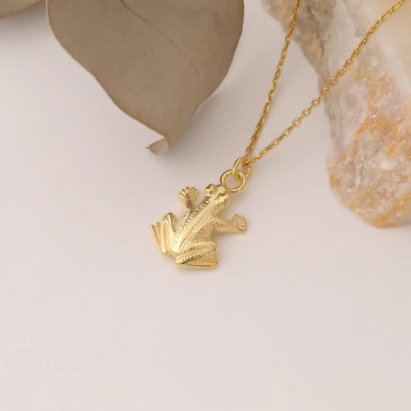 925 Ayar Gümüş Kurbağa Figürü Kolye - Resim 4