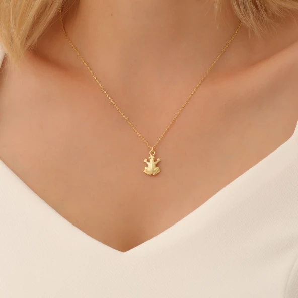 925 Ayar Gümüş Kurbağa Figürü Kolye - Resim 5