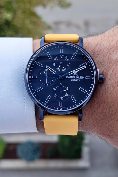 Daniel Klein DKISTE1272 Kasası Lacivert 4 Farklı Silikon Kordonlu İç Göstergeleri Aktif Hediye Paketli Erkek Kol Saati - Resim 8