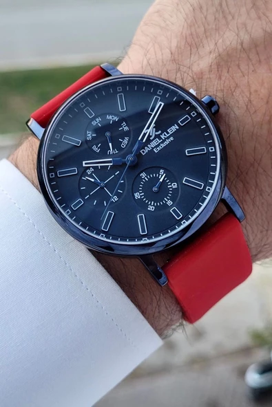 Daniel Klein DKISTE1272 Kasası Lacivert 4 Farklı Silikon Kordonlu İç Göstergeleri Aktif Hediye Paketli Erkek Kol Saati - Resim 4