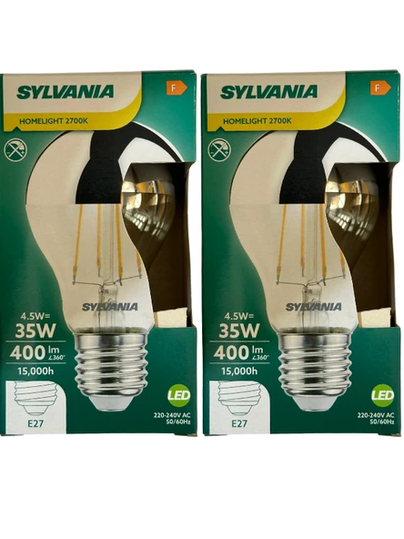 Sylvania 4,5W (35W) Endirekt 2700K (Sarı Işık) E27 Duylu Led Ampul (2 Adet)