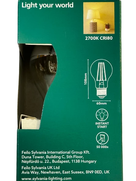 Sylvania 4,5W (35W) Endirekt 2700K (Sarı Işık) E27 Duylu Led Ampul (4 Adet) - Resim 4