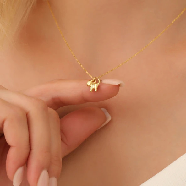 925 Ayar Gümüş Minimal Kedi Hediye Kolye - Resim 4