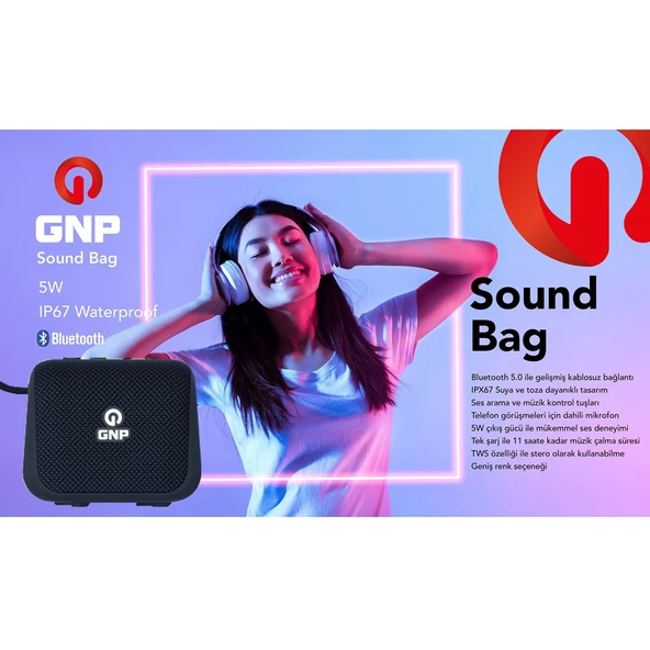 GNP Sound Bag Bluetooth Hoparlör Siyah - 2