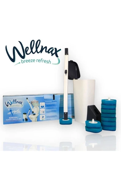 Wellnax Breeze Refresh Özel Süngerli Tuvalet Temizlik Seti - Kullan At Süngerli Ve Deterjanlı Tuvale - 2