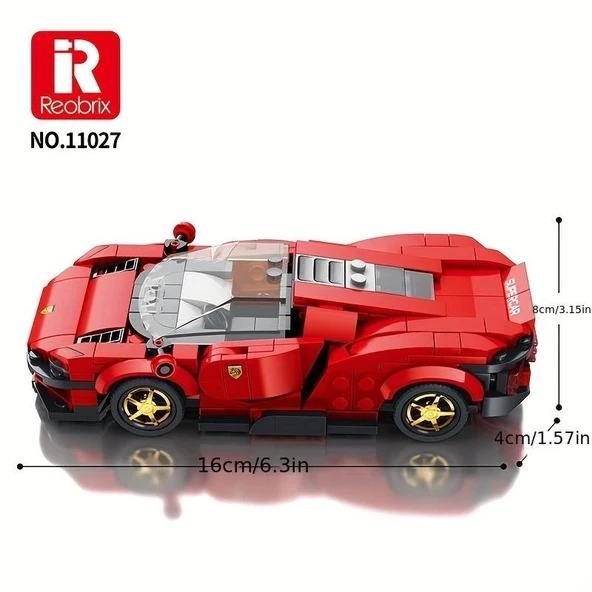 Technic Spor Araba Ferrari 3D Lego BUILDING BLOCKS 306 Parça 14+ YAŞ Puzzle Araba Hediye