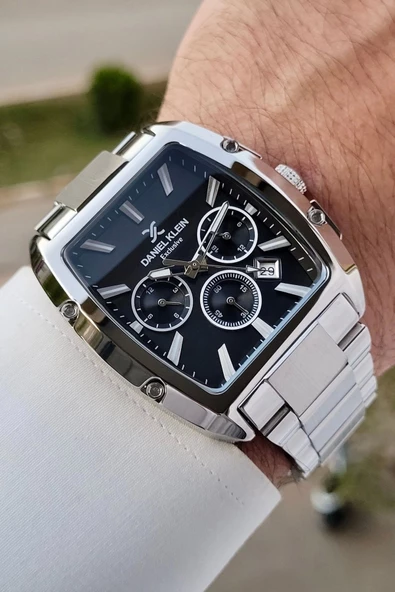 Daniel Klein DKISTE1292 Kadranı Siyah Kordonu Gümüş Renk İç Göstergeleri Aktif Hediye Paketli Erkek Kol Saati - Resim 4