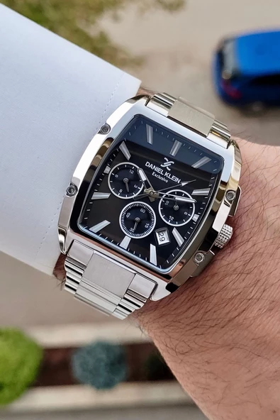 Daniel Klein DKISTE1292 Kadranı Siyah Kordonu Gümüş Renk İç Göstergeleri Aktif Hediye Paketli Erkek Kol Saati - Resim 3